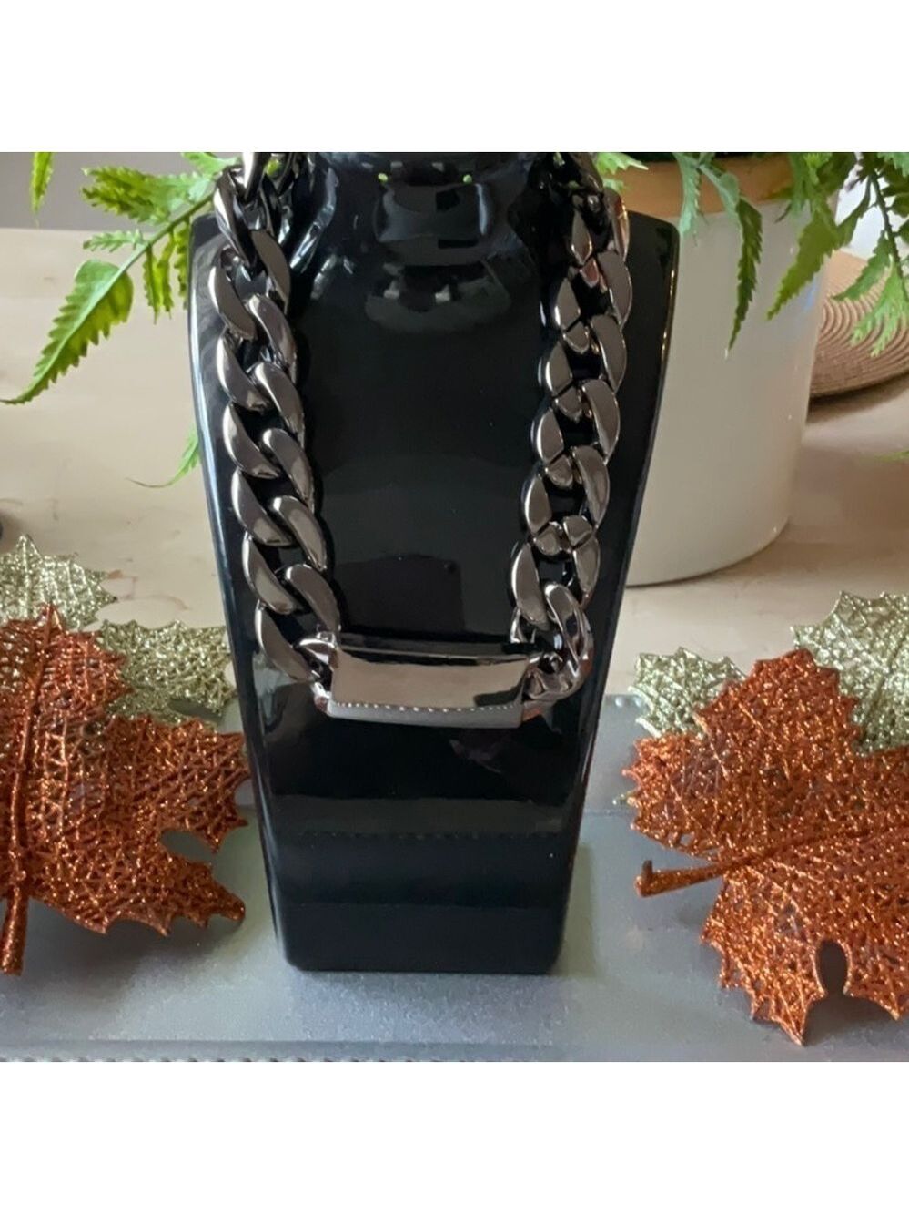 Identify My Love Gunmetal Silver ID Necklace - Picture 2 of 3